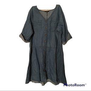 Faded Glory Plus Size Denim Dress Size 3X Blue NWT